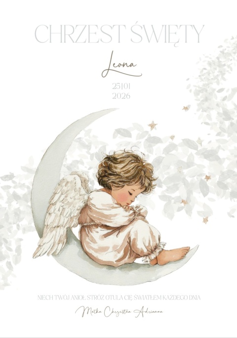 Anioł Stróż pamiątka Chrztu Świętego dla chłopca